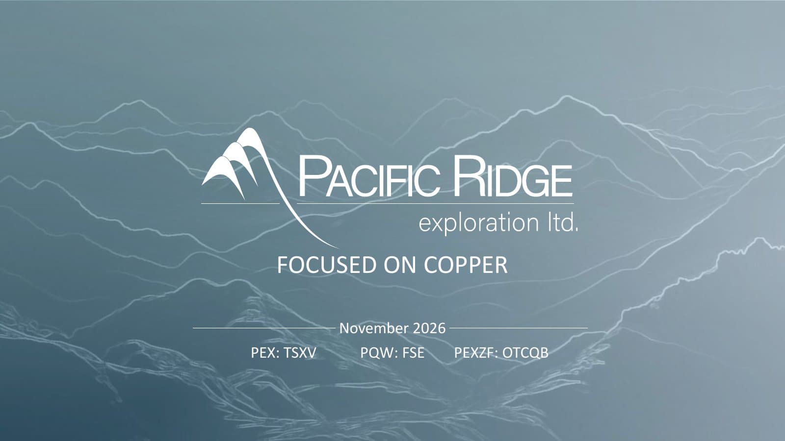 Cover of the Pacific Ridge investor presentation