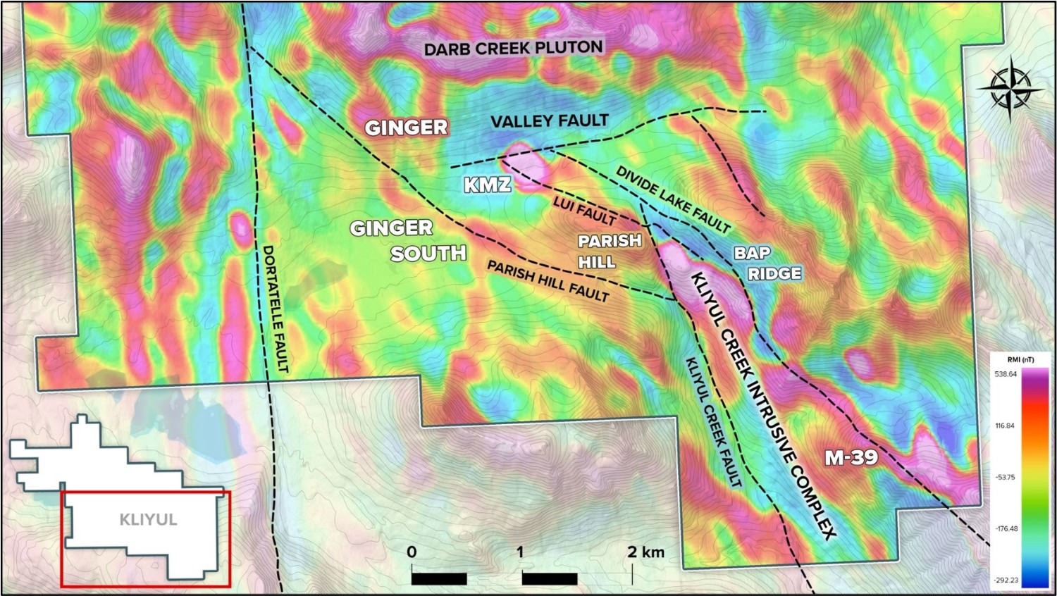 Kliyul porphyry target map
